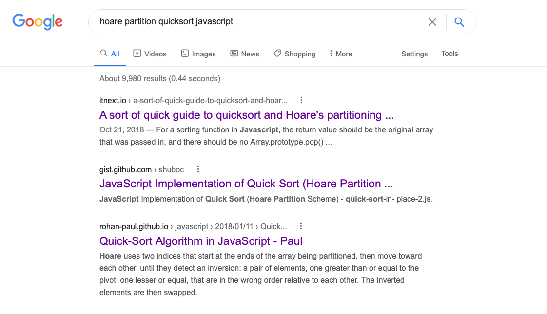 Quicksort Google